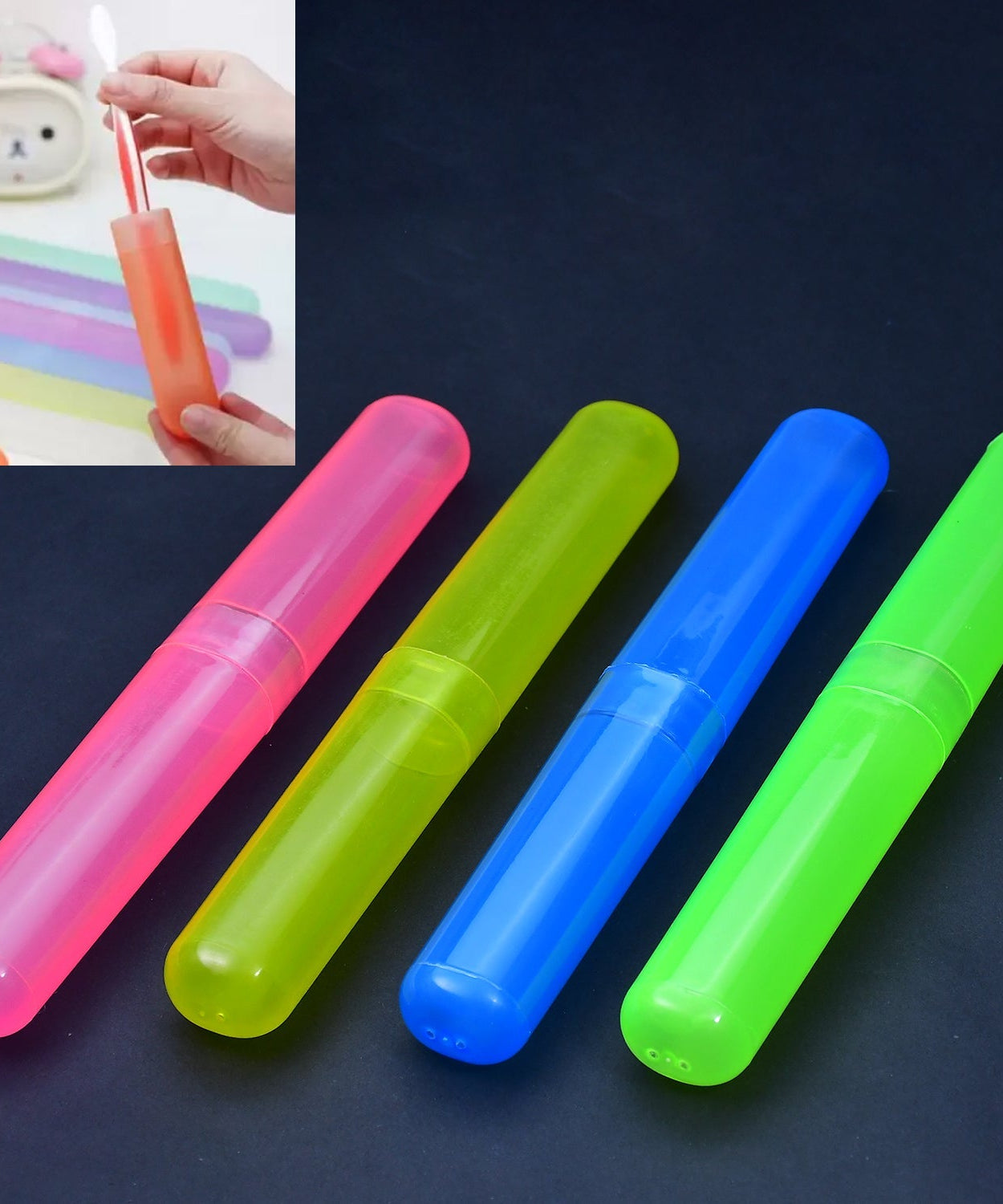 4-piece plastic toothbrush cover set, anti-bacterial and portable