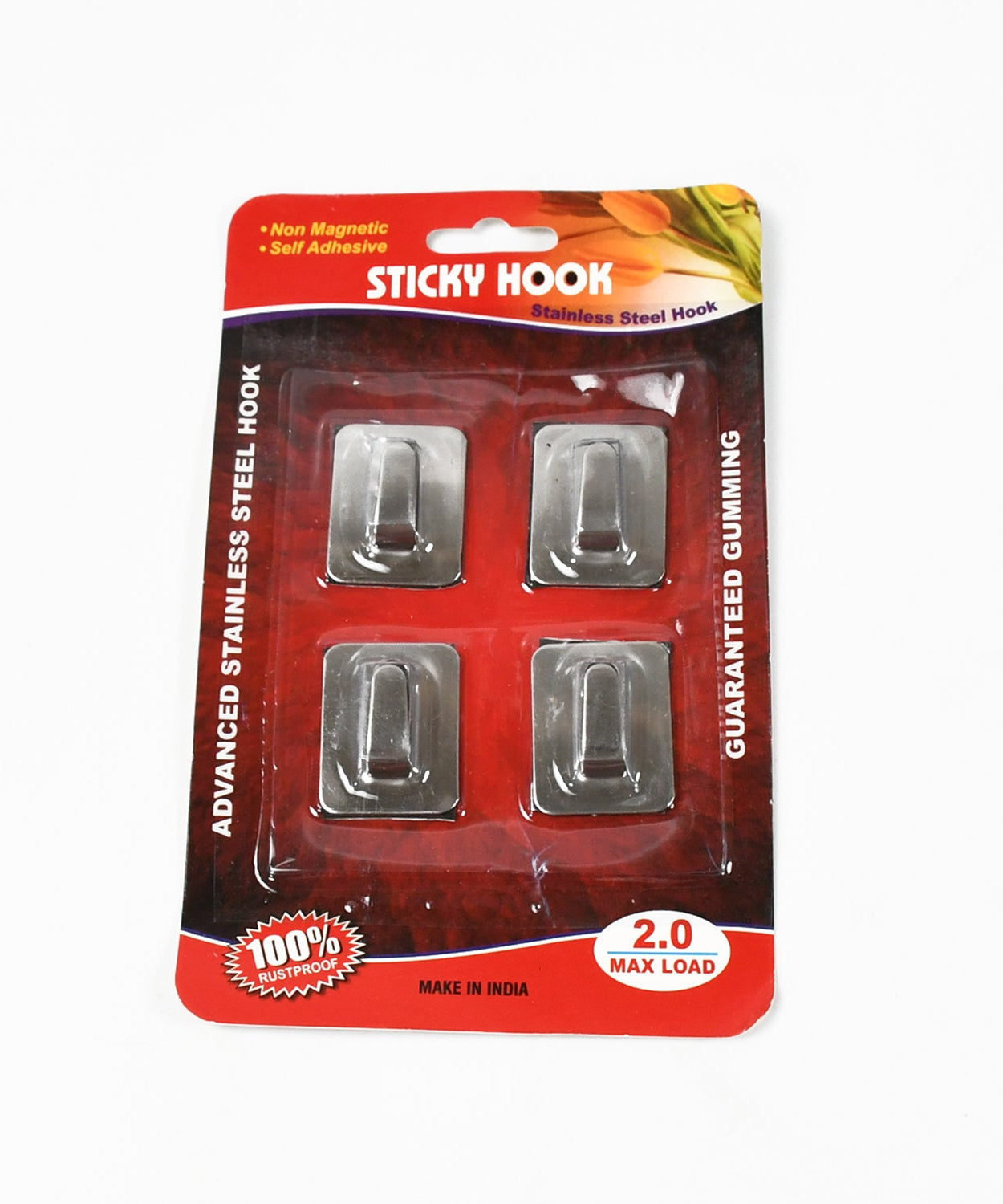 Self- Adhesive Hooks, Heavy Duty Wall Hooks Hangers Stainless Steel Waterproof Sticky Hooks for Hanging Robe Coat Towel Kitchen Bathroom and.