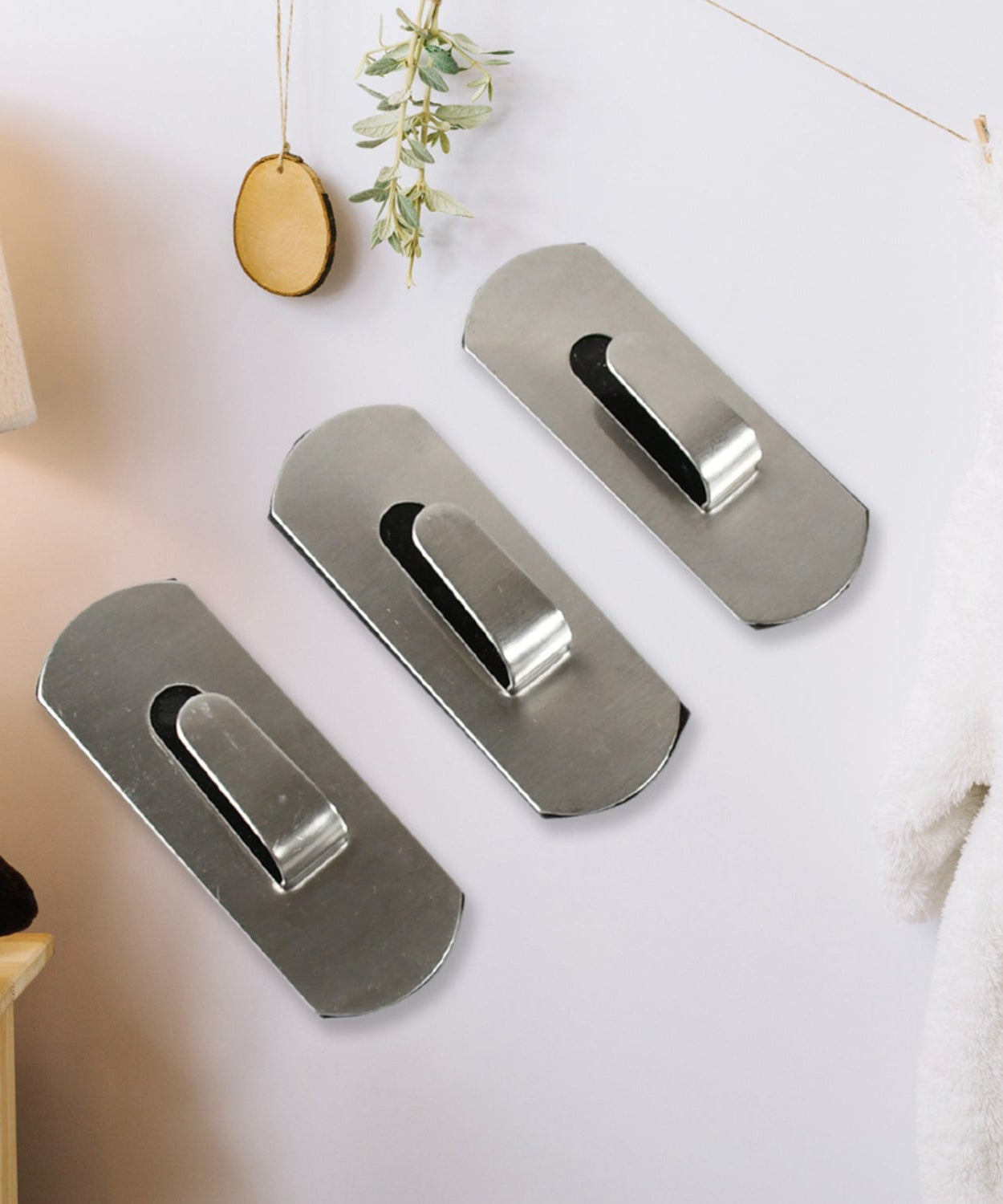 Self- Adhesive Hooks, Heavy Duty Wall Hooks Hangers Stainless Steel Waterproof Sticky Hooks for Hanging Robe Coat Towel Kitchen Bathroom and.