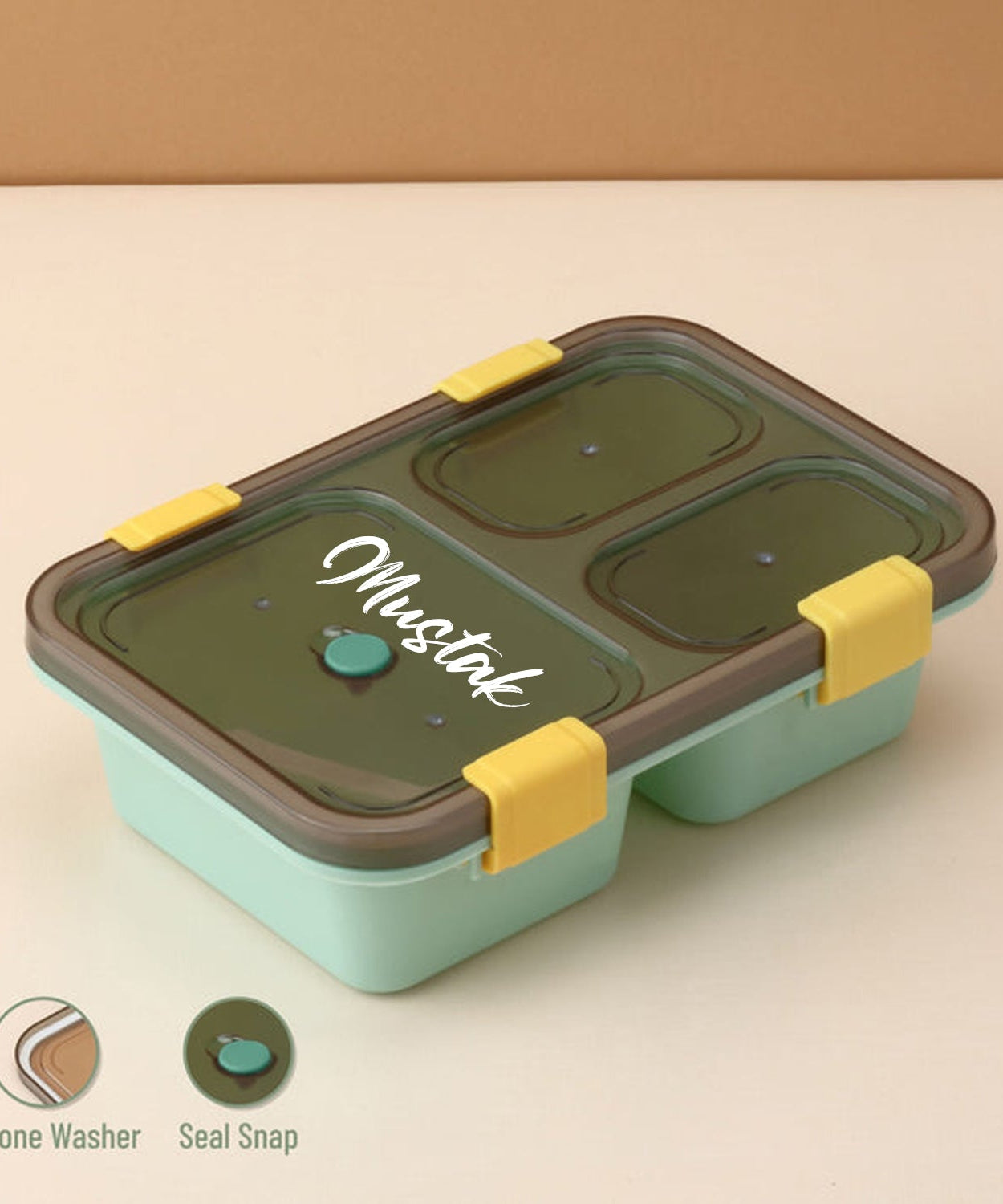 Customize Plastic Lunch Box for Kids, Lunch Box for Kids 3 Compartment Insulated Lunch Box Tiffin Box for Boys, Girls, School & Office Men (3 Compartment Lunch Box)