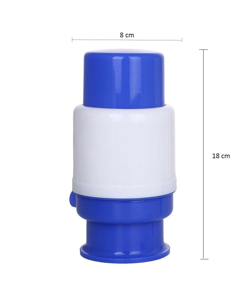 Hand-operated water pump dispenser for convenience.
