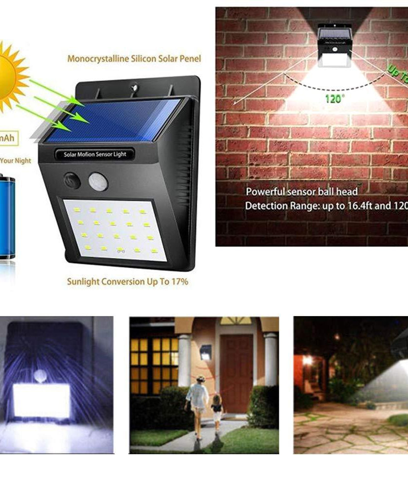 LED solar security light for outdoor areas.