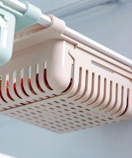 Fridge organizers to maximize storage space.