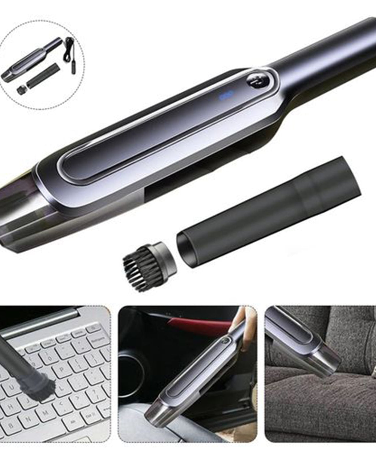 High-power handheld vacuum cleaner with USB charging