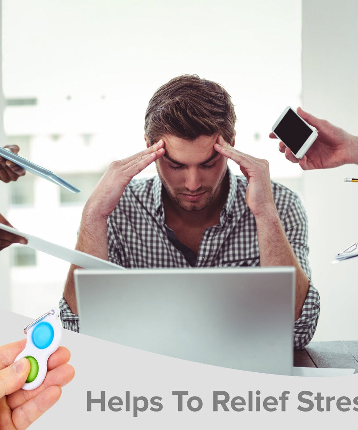 Keychain fidget toy with mini dimples