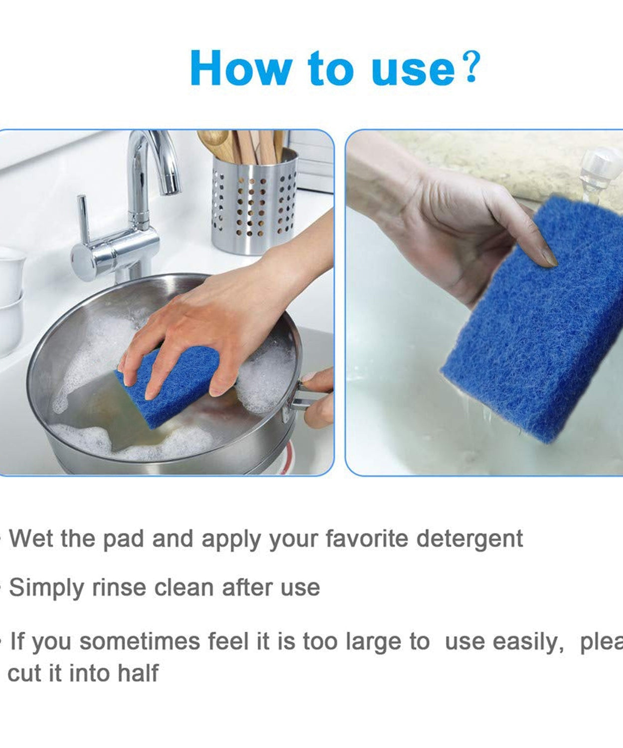 Four-pack of green kitchen scrubber pads for effective cleaning