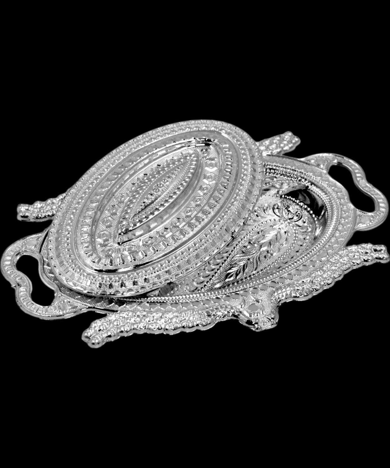 Stylish silver serving tray for festive occasions