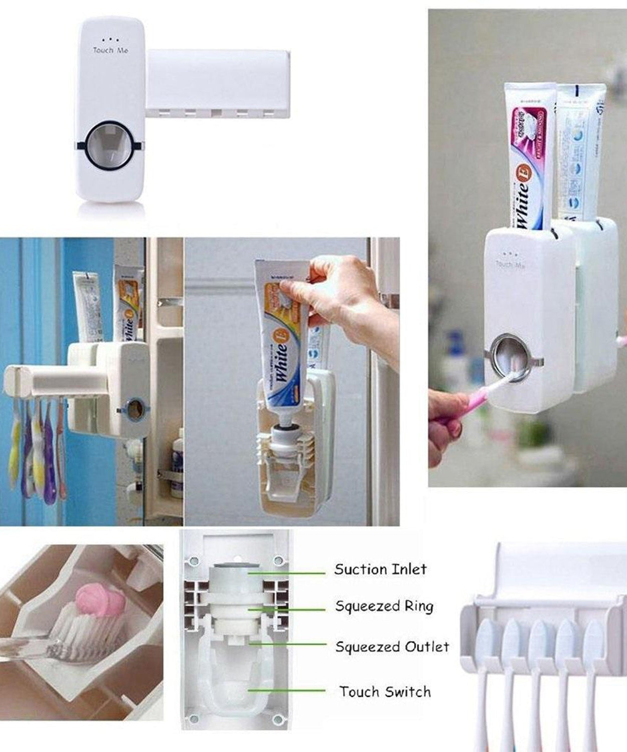 Toothpaste Dispenser & Tooth Brush Holder