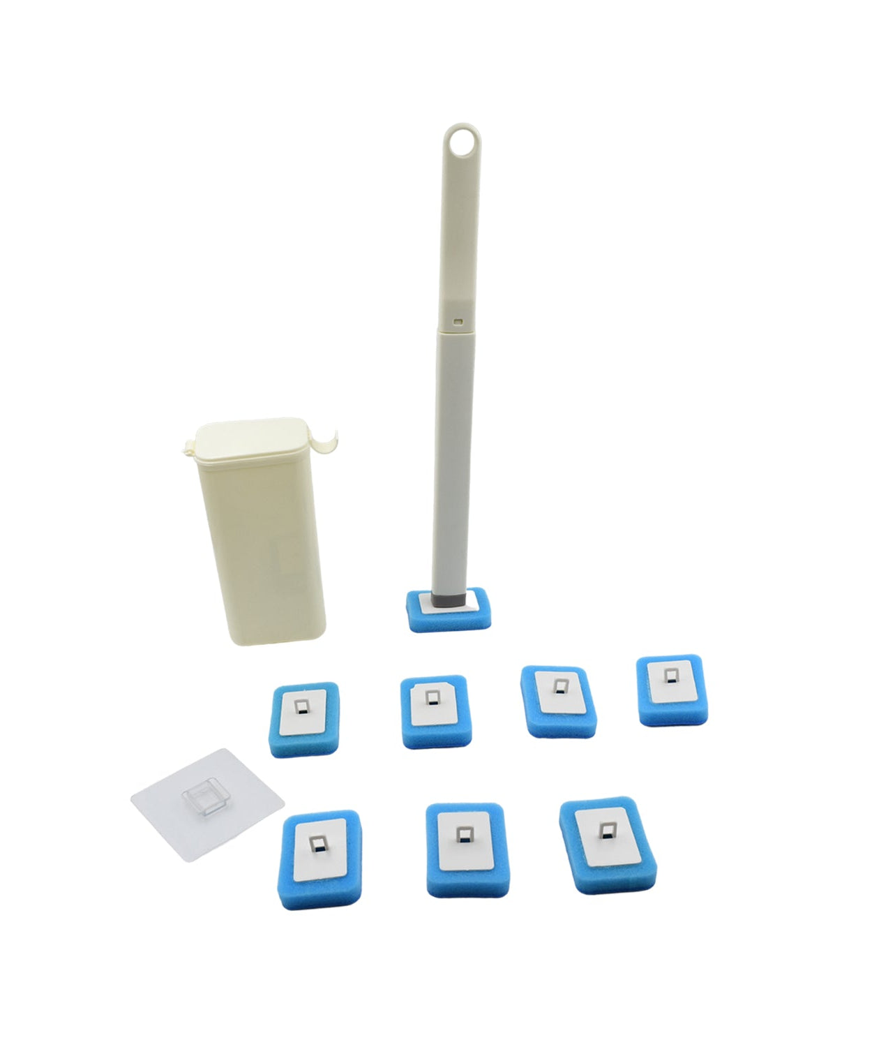 Convenient toilet brush with easy-to-replace heads.