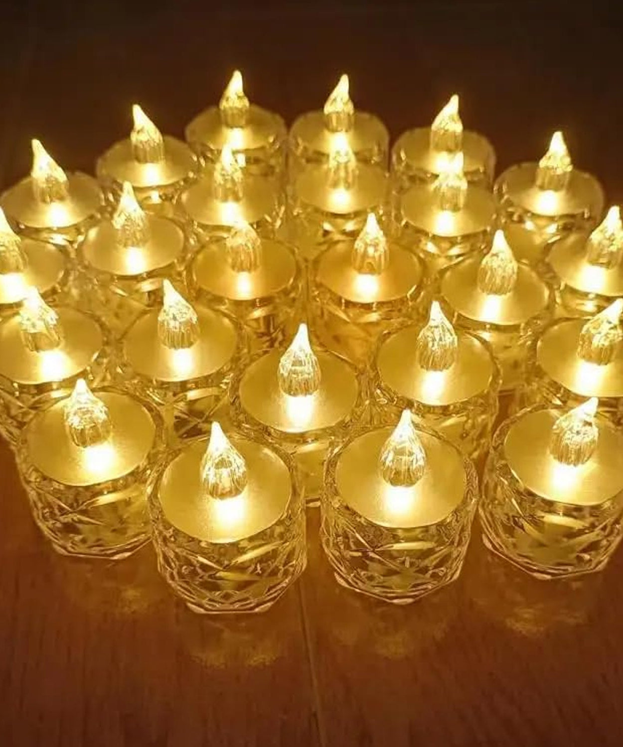 12 Pcs Flameless and Smokeless Decorative Acrylic Candles Transparent Led Tea Light Candle for Gifting, House, Diwali, Christmas, Festival, Events Decor Candles, Diwali