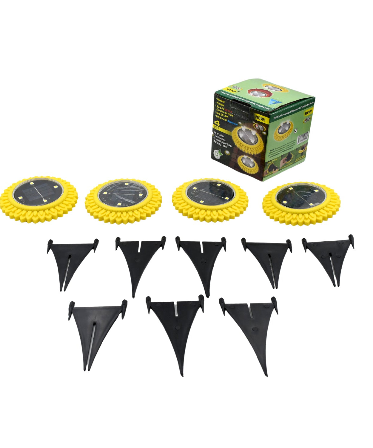 4 Pack Solar Ground Lights, LED Solar Powered Disk Lights Outdoor Waterproof Garden Landscape Lighting for Yard Deck Lawn Pathway Walkway Balcony Decoration