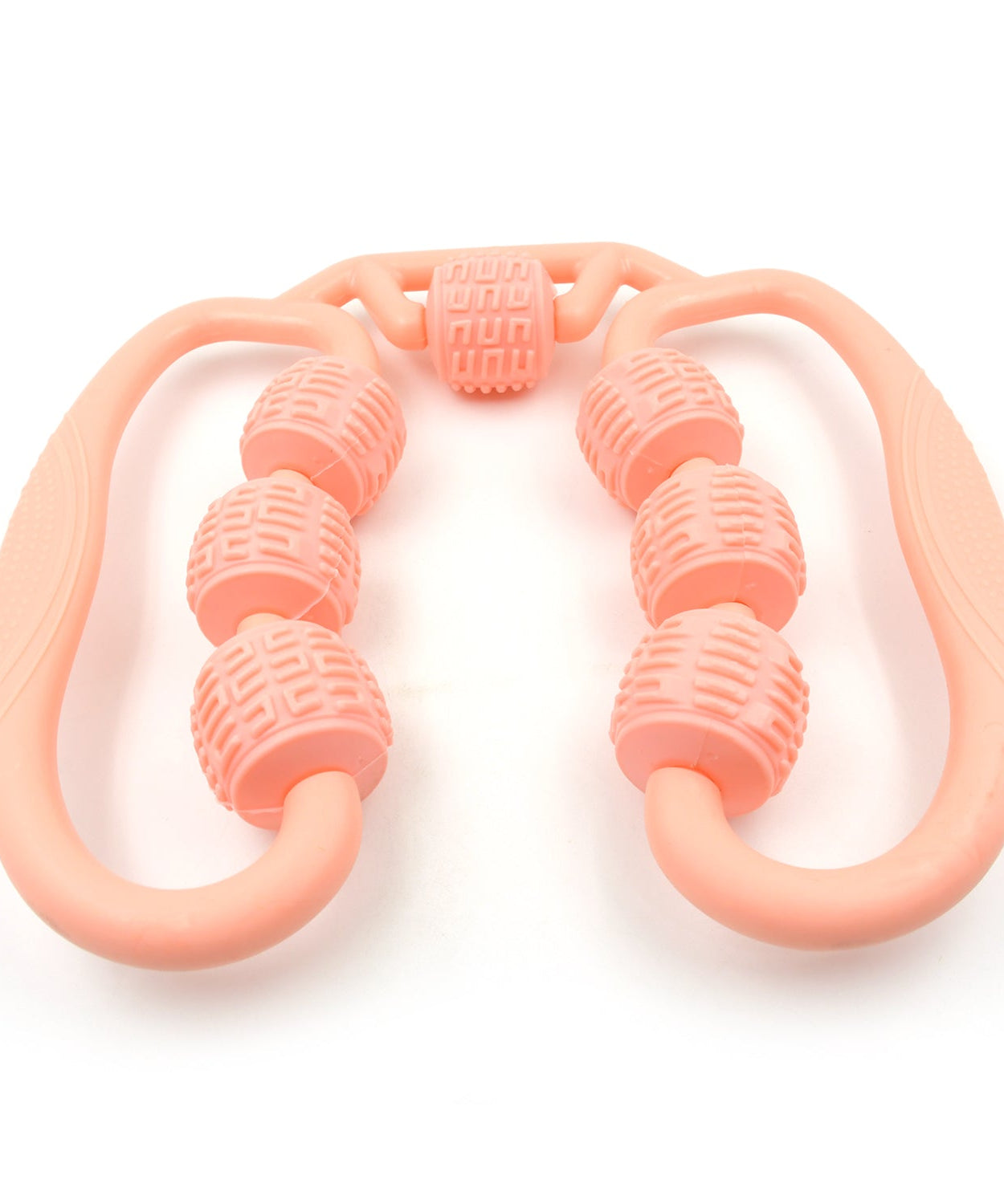 Muscle Massage Roller, 7 Wheels Relieve Soreness Leg Muscle Roller Fitness Roller Muscle Relaxer Massage Roller Ring Clip All Round Massaging Uniform Force Elastic PP Drop Shaped for Home Use (1 Pc)