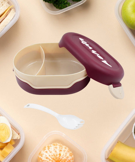 Customized Airtight Food Grade Tiffin Box with 2 in 1 Spoon And 2 Compartment