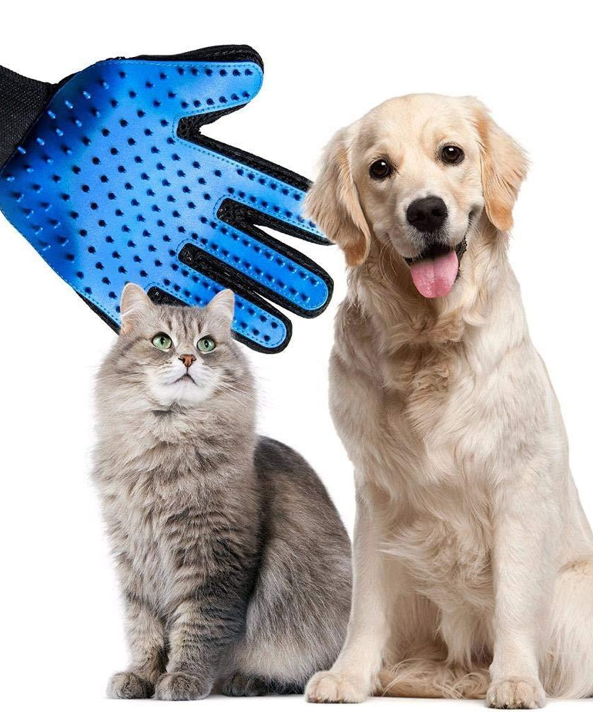 Grooming glove for pets with five fingers.