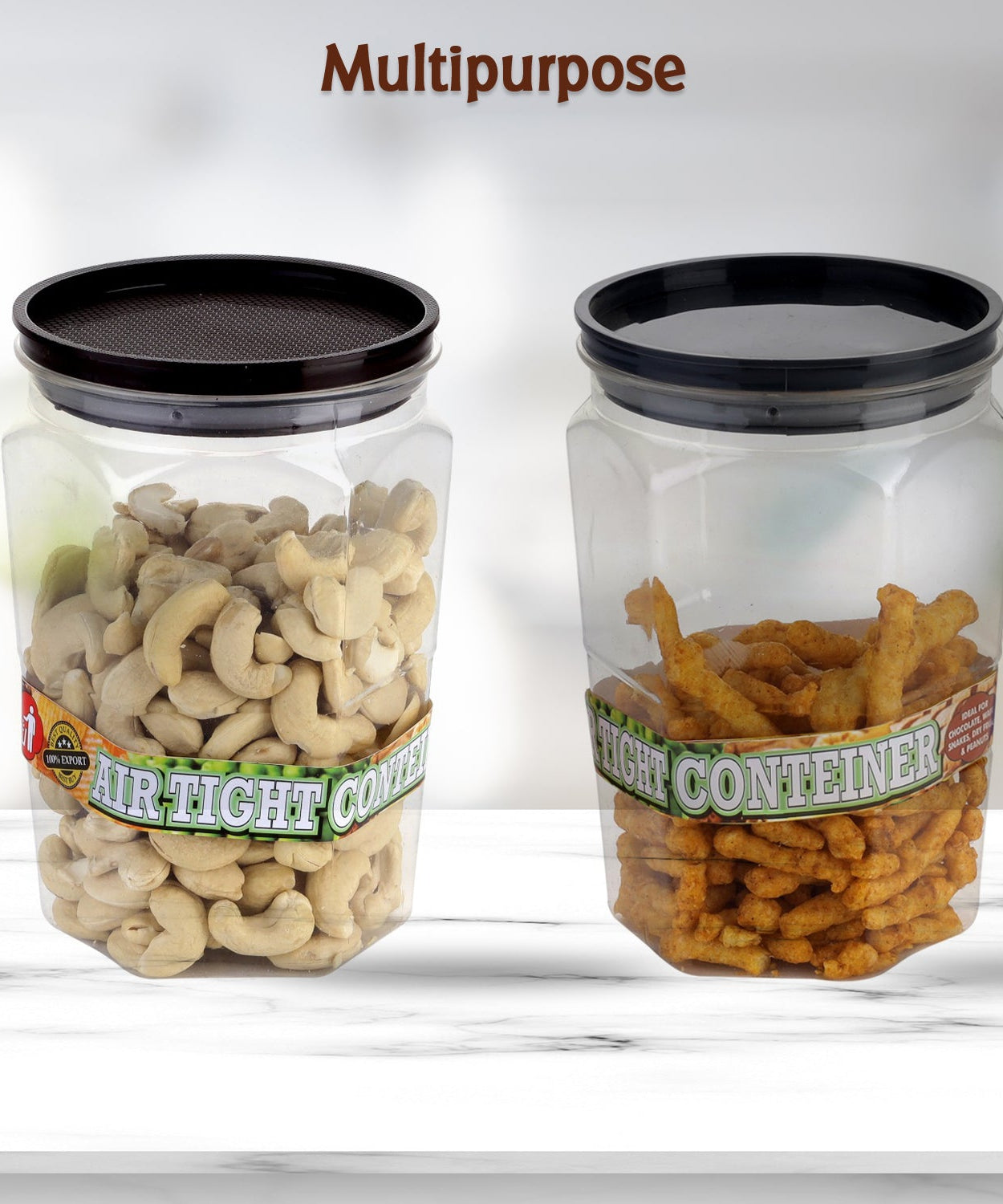 Set of round containers for kitchen use.