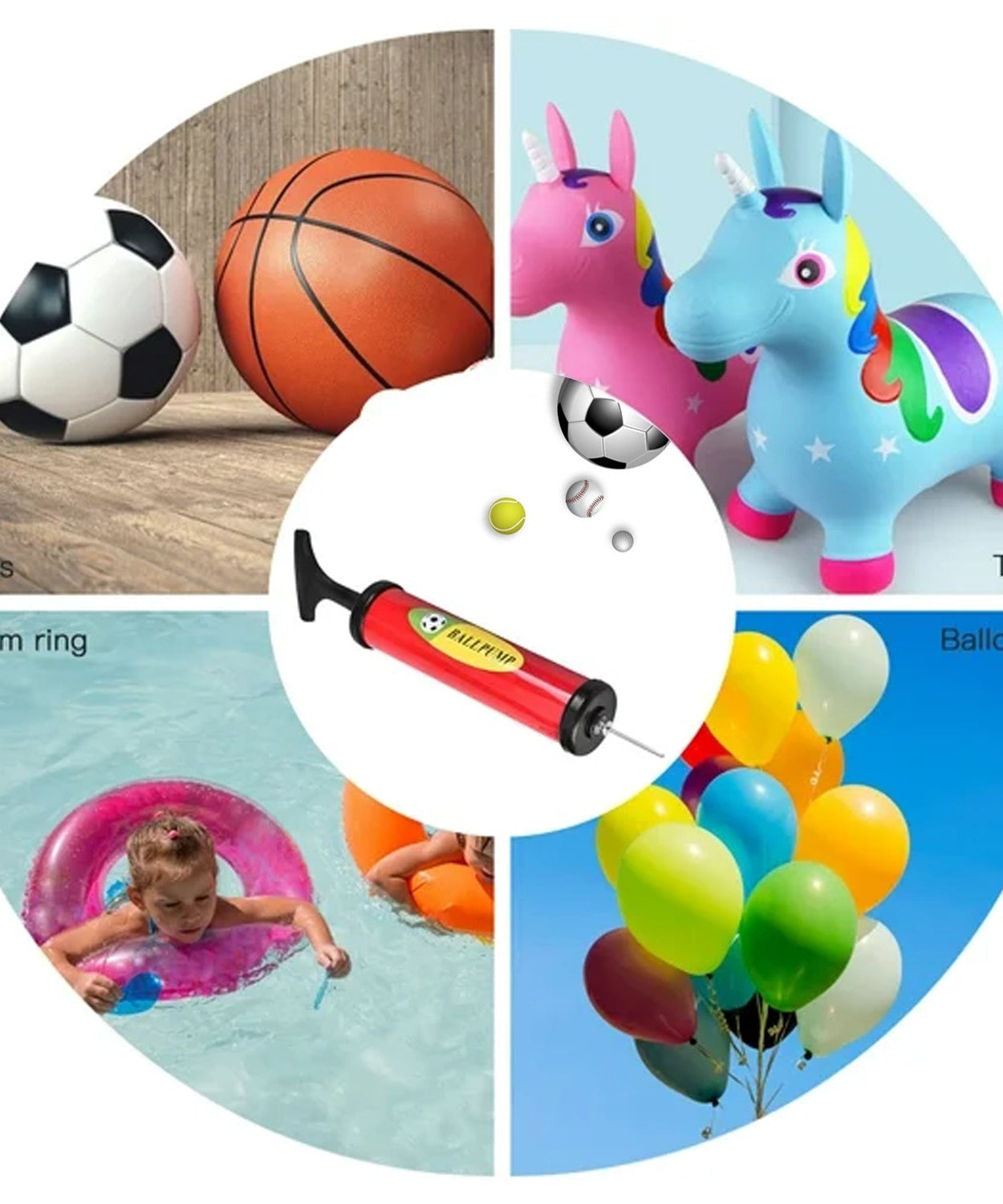 Plastic Pump for Inflating Balls (24CM) - Inflatable Ball Development Toy