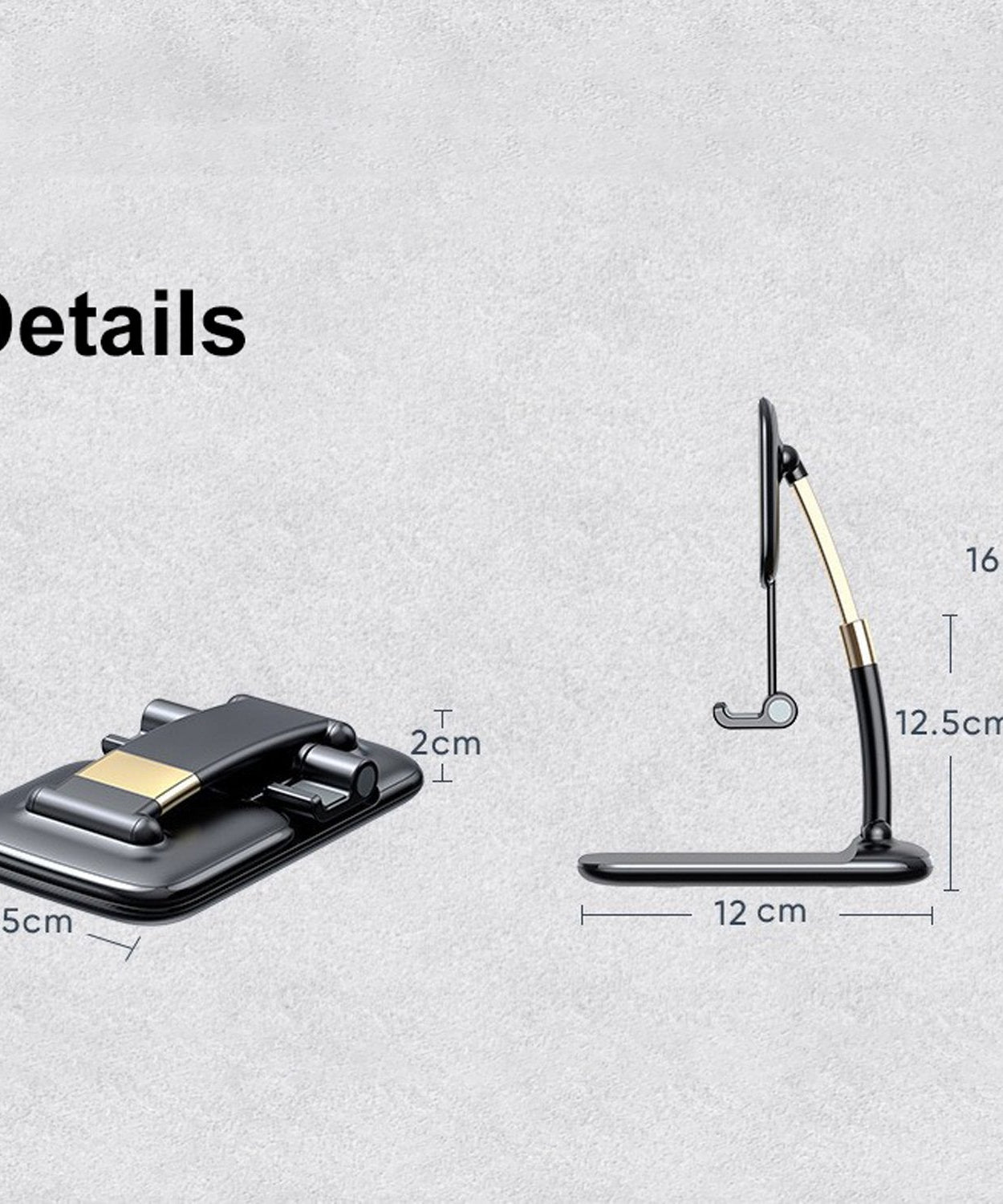 Phone Holder for Table, Foldable Universal Mobile Stand for Desk