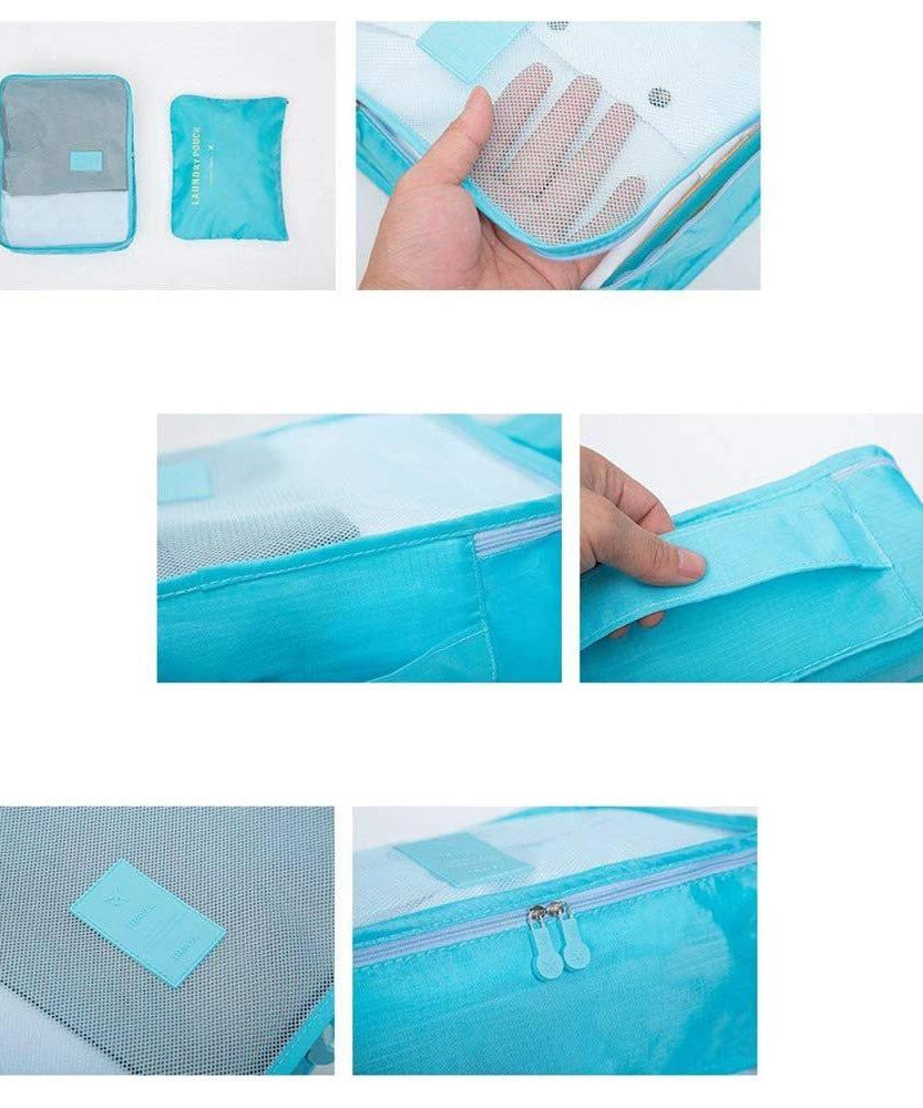 Laundry pouch set with zipper closure