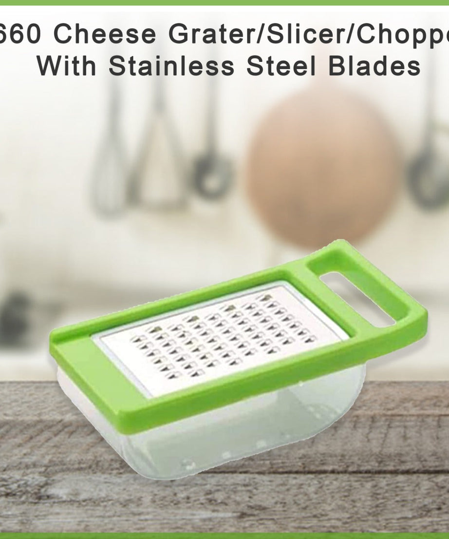 Cheese Grater / Slicer / Chopper With Stainless Steel Blades
