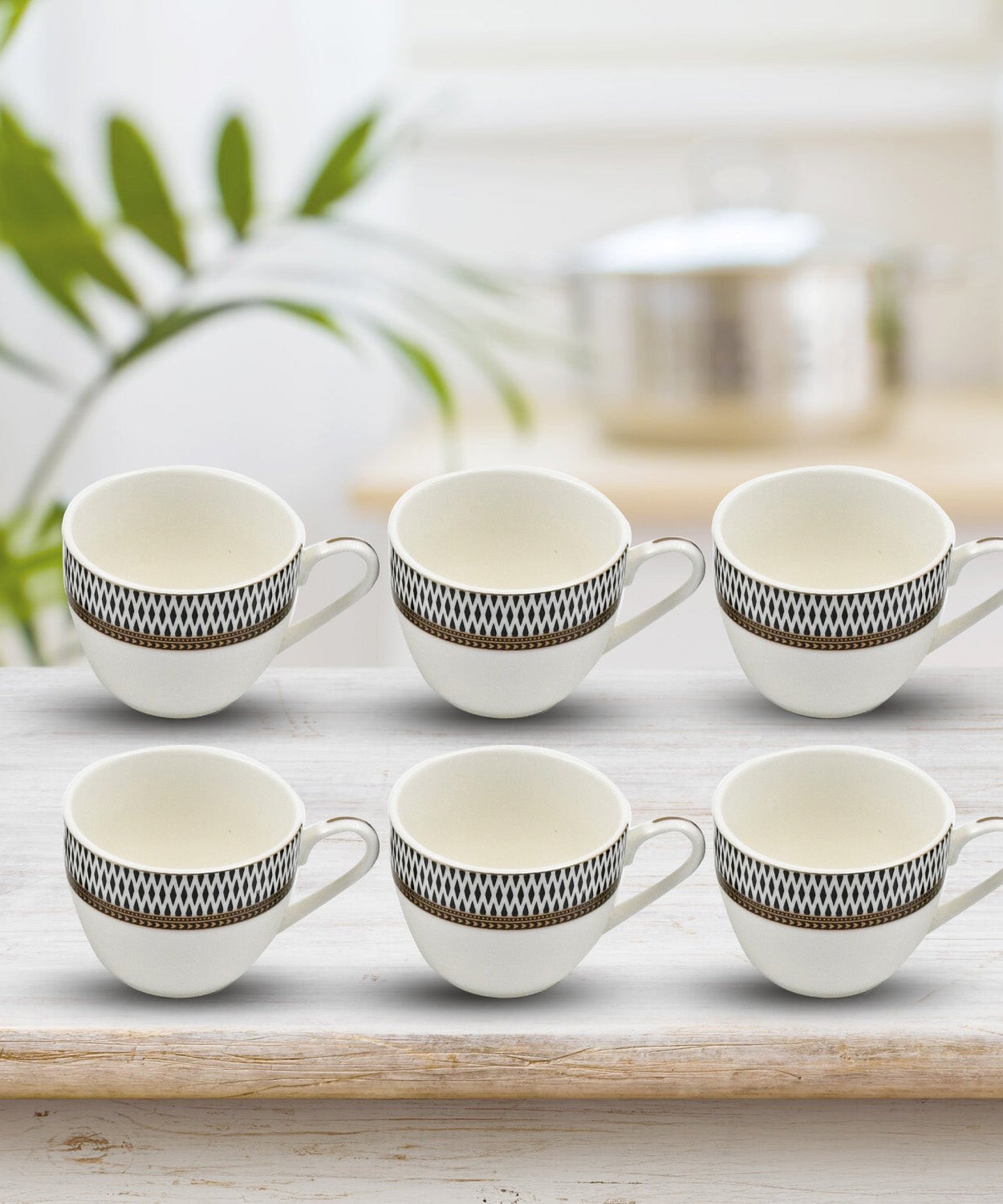 Ceramic Tea / cups and Saucer / Rakabi Set of 12 Pcs