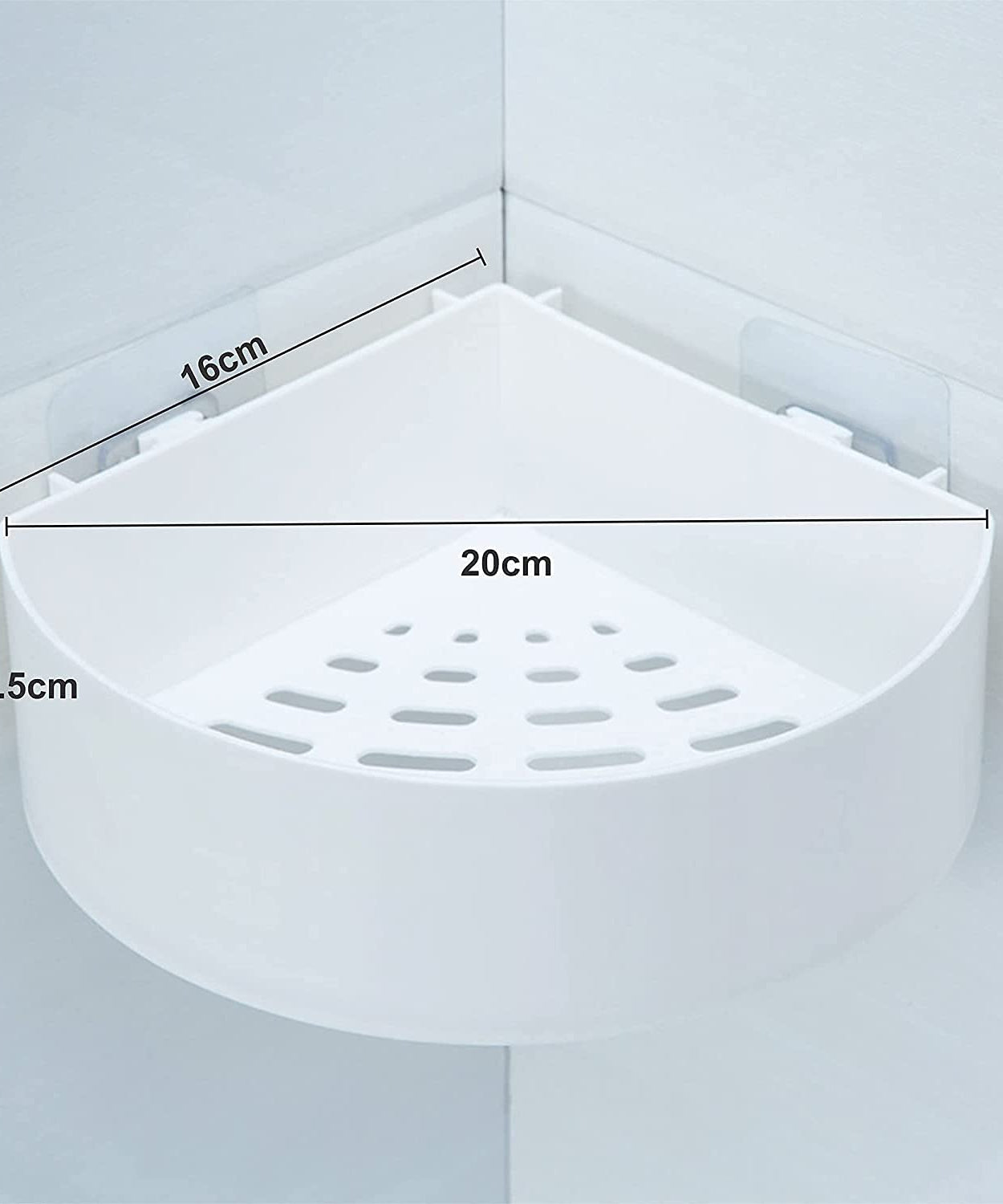 Adhesive corner basket for wall mount