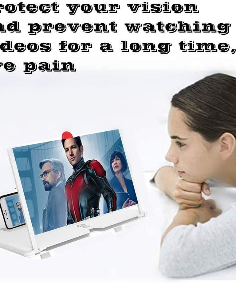 Mobile screen amplifier for enhanced visual experience with better eye protection.