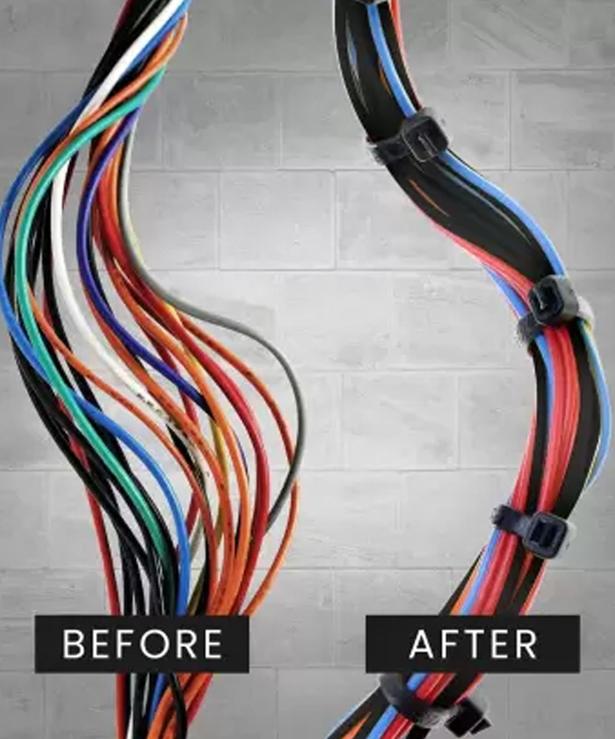 Strong 4-inch nylon cable ties, black, pack of 100