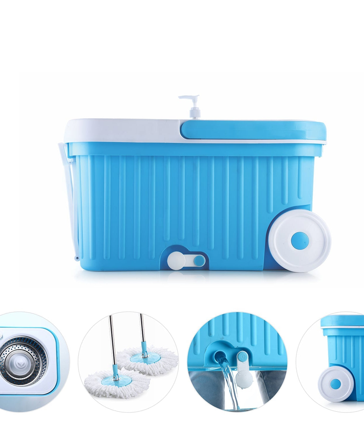 Spin mop with 360-degree maneuverability