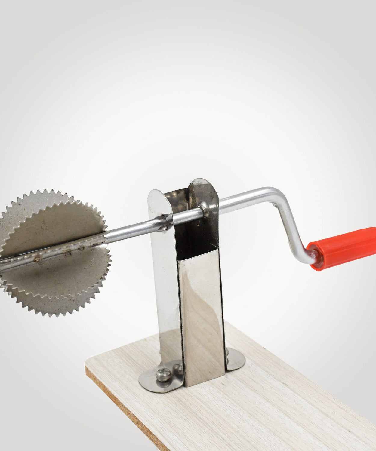 Stainless Steel Coconut Scraper with Wooden Base (1 Pc)