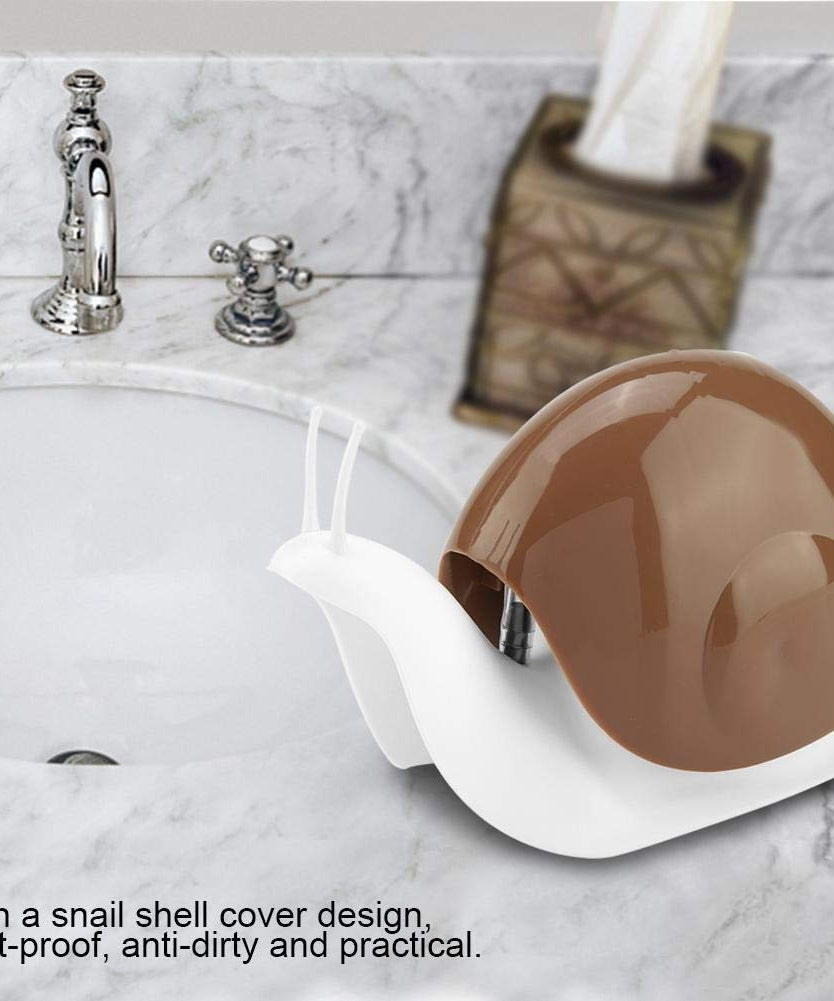 Snail-shaped liquid soap dispenser, perfect for home or travel.