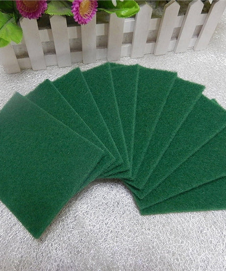 Green scrub pads for kitchen and tile cleaning, multi-use