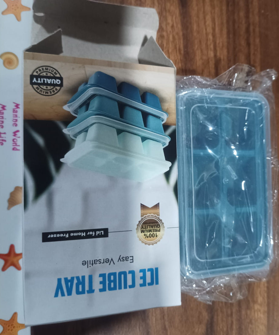 6 Grid Silicone Ice Tray Used In All Kinds Of Places Like Household Kitchens For Making Ice From Water And Various Things And All With Color Box (1 Pc)