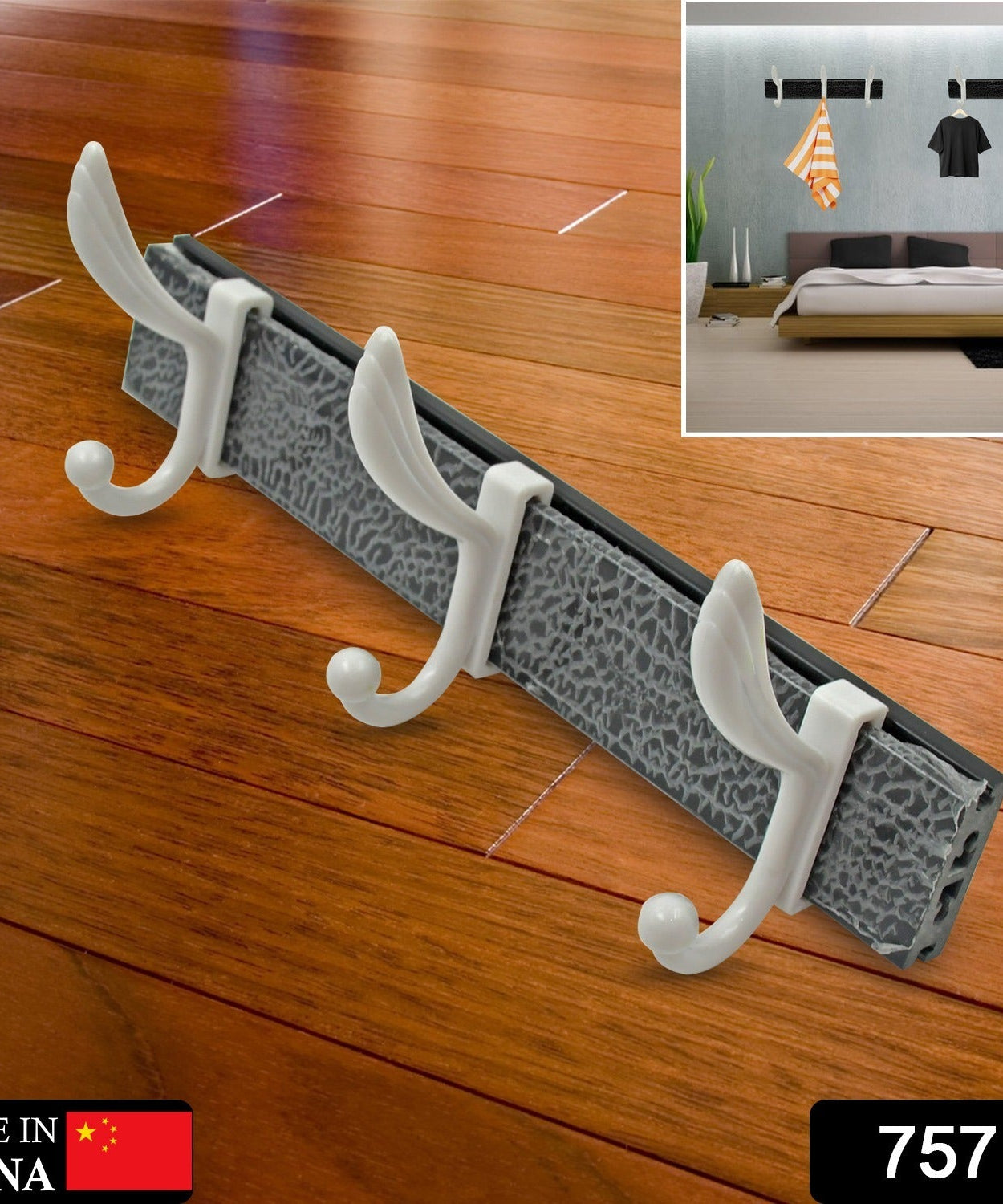 Wall Mounted Coat Hanger Rack – 6 Hooks for Clothes, Jackets & Hats