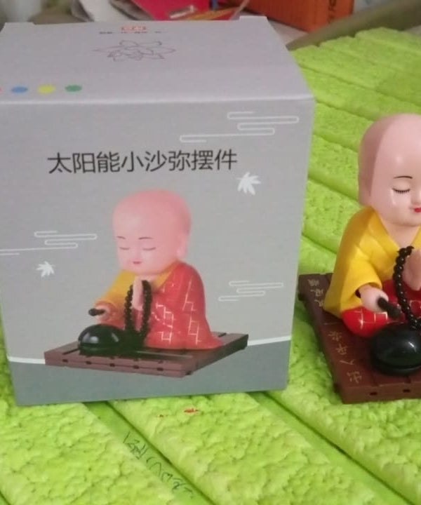 Solar Powered Sitting Buddha Statue,  Moving Head and Hand (1 Pc / Medium)