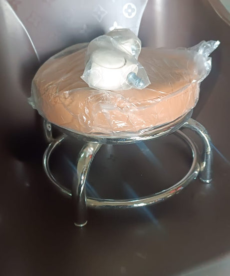 Heavy Duty Steel Base Round Rolling Stool with Wheels Pedicure Stool (1 pc)
