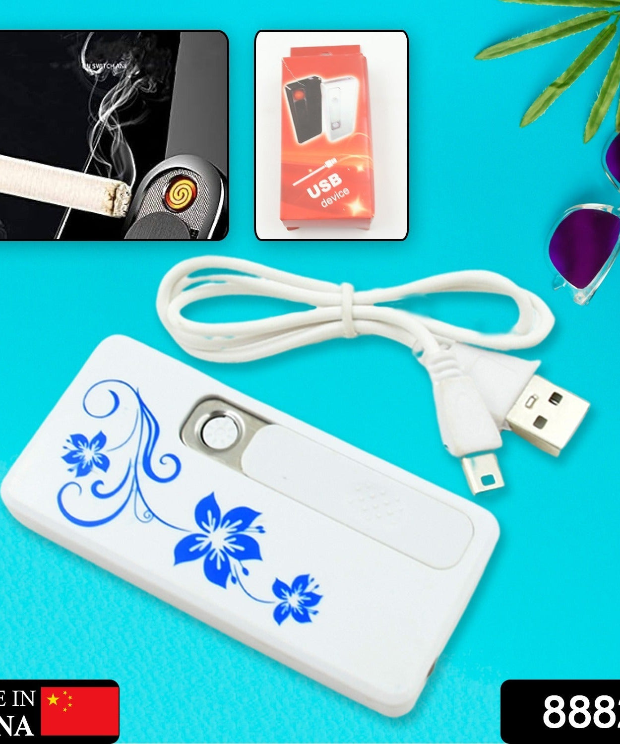 Stylish Electric USB Lighter for Men & Women, Regular Cigarettes Portable USB Rechargeable Flameless, Coil Slim Cigarette Lighter with Charging Cable, Windproof E lighter, Lighter for Smoking (1 Pc )