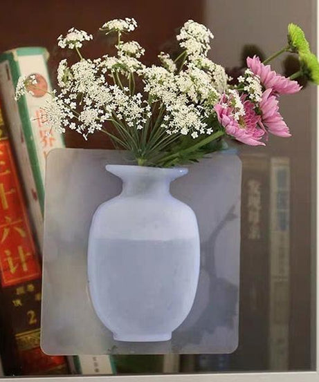 Wall Hanging Silicone Flower Pot Sticker Plant Rack for Decoration  (MultiColour)