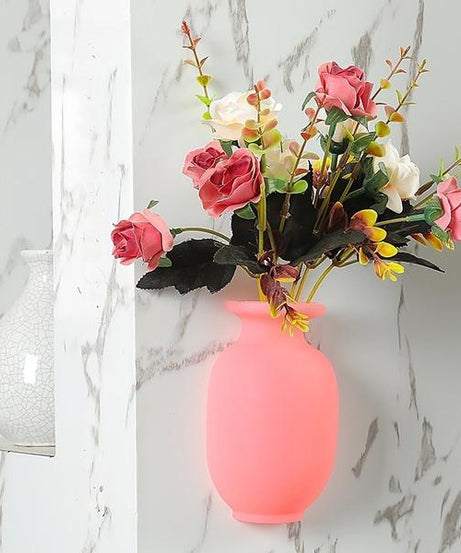 Wall Hanging Silicone Flower Pot Sticker Plant Rack for Decoration  (MultiColour)