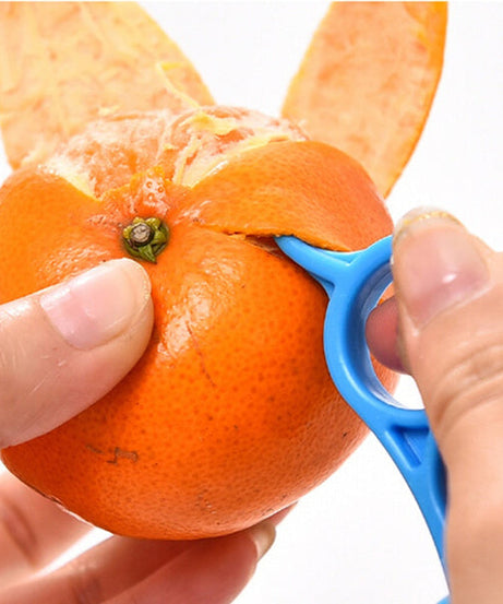 Ring-shaped peeler for oranges, snail design.