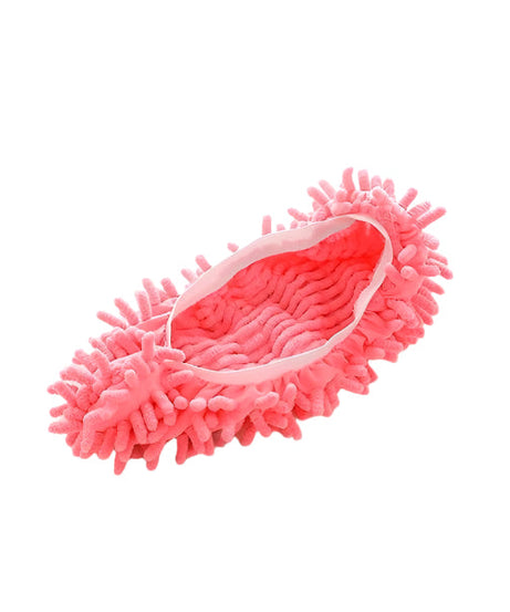 Washable floor cleaning slippers with built-in dust mop features.