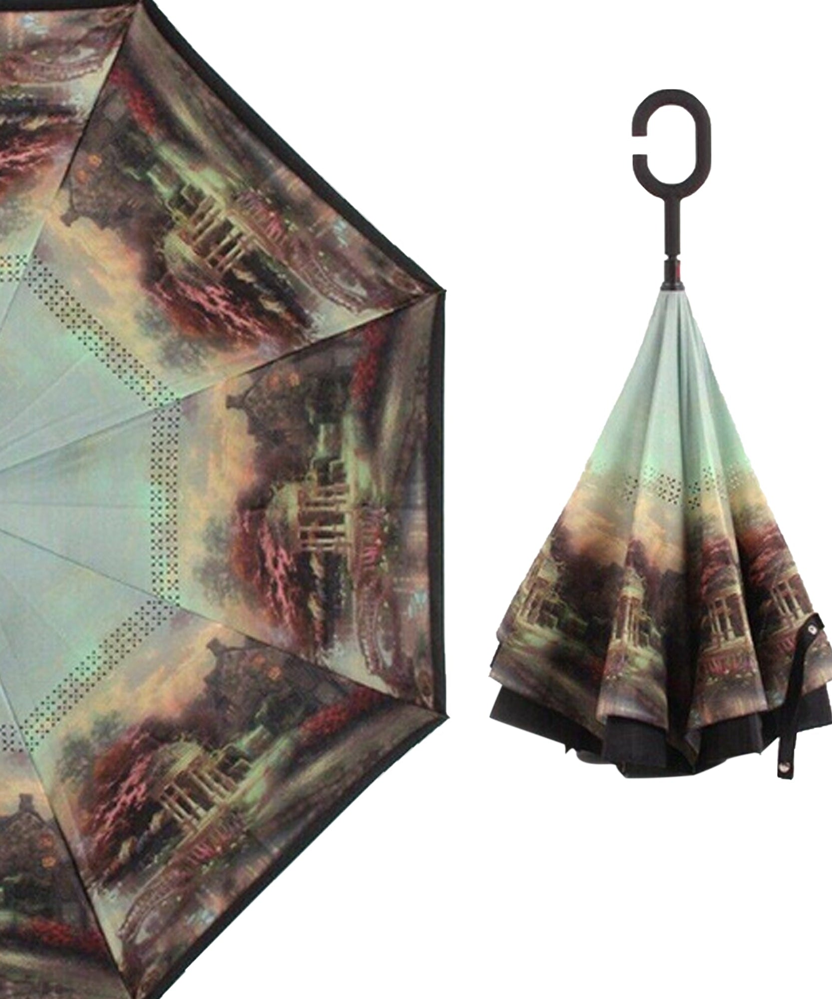 Windproof reverse umbrella
