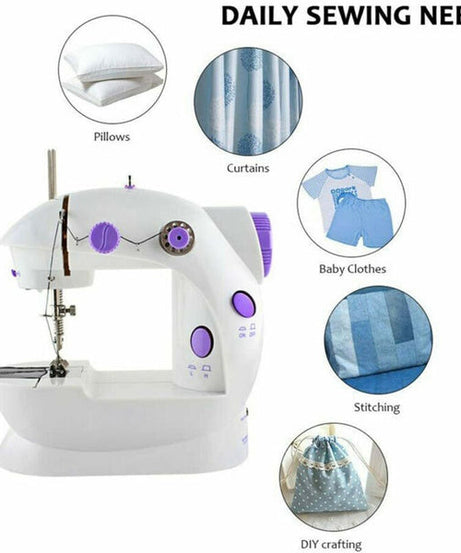 Compact sewing machine for small repairs