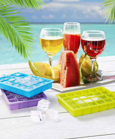 Silicone Ice Cube Trays 24 Cavity Per Ice Tray [Multicolour]