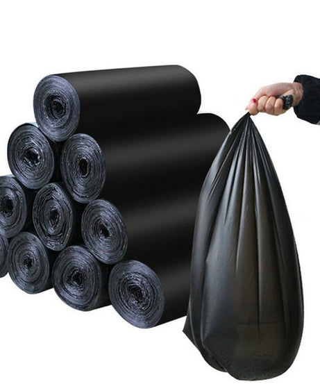 Small black garbage bag (17 x 19 inches) for household use.
