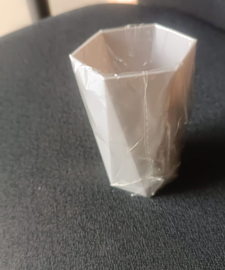 Hexagon Shape Small Plastic Drinking Glass (1 Pc)