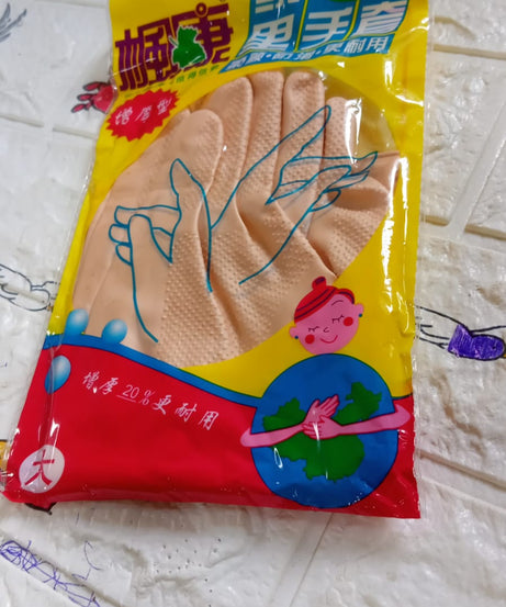 Multipurpose cleaning gloves in natural rubber