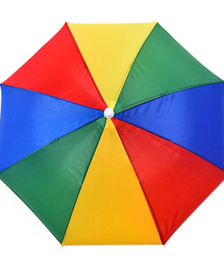 Umbrella hat for hands-free sun and rain protection.