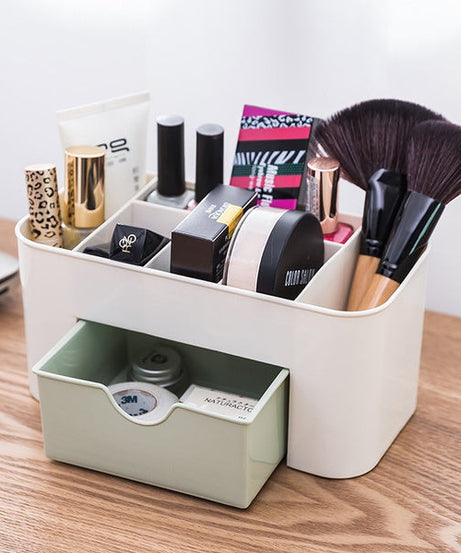 Multi-functional cutlery box featuring a girl design for storing makeup or kitchen items.
