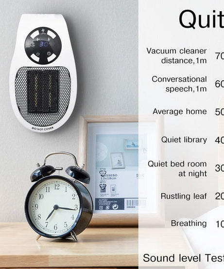 Portable electric fan heater for desk or tabletop use