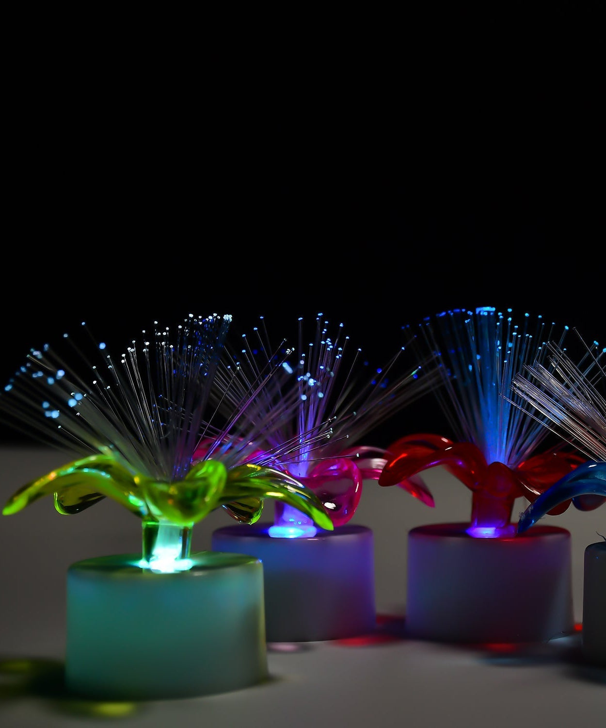 Mini color-changing LED table centerpiece, fiber optic light.